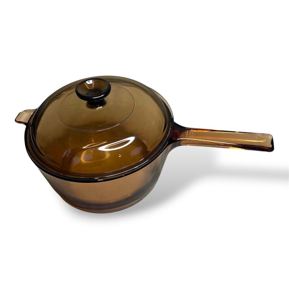 Vintage VISION by Corning 2.5L Sauce Pan With PYREX Lid V2.5C Amber